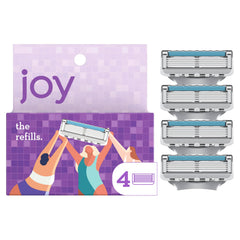 Cartucho JOY para mujer con cuchillas; afeitado cercano y suave.