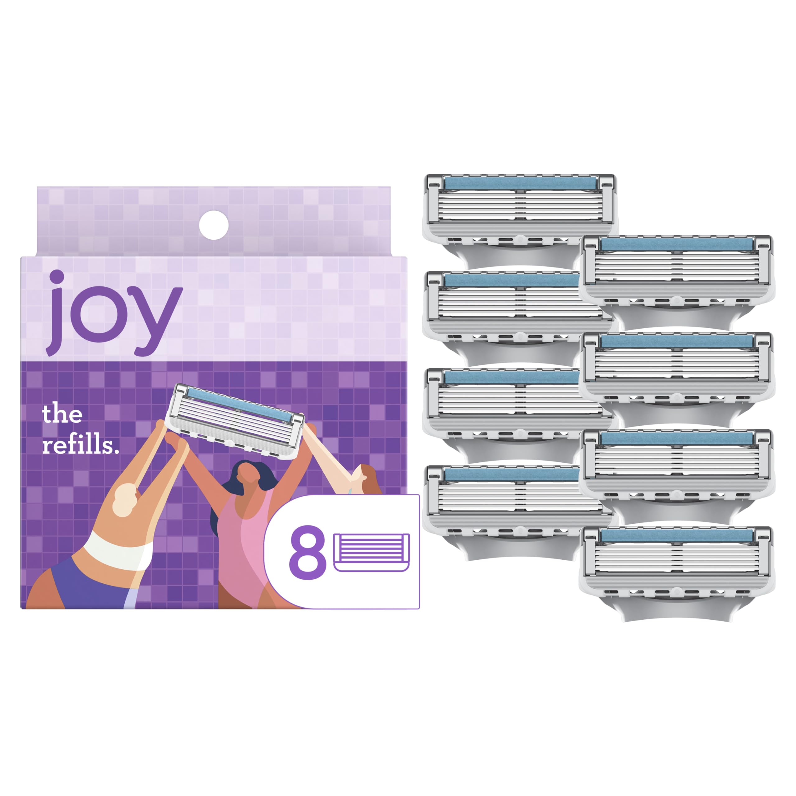 JOY refills 5 cuchillas para un afeitado cercano y suave.