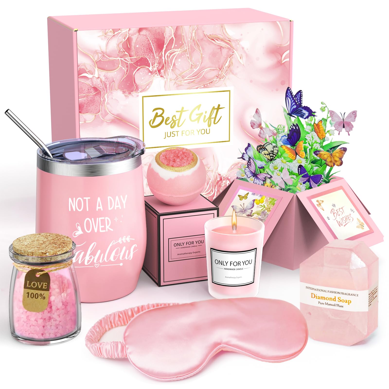 Joyvella vaso de vino para regalo spa con rosas, momento de relajación.