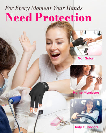 Guantes UV jozidea en negro para un look práctico y protección diaria