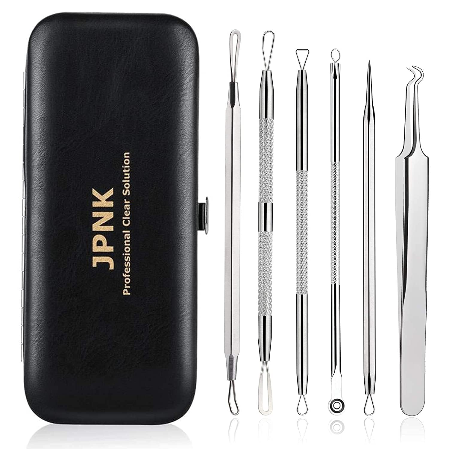 JPNK extractor de comedones: conjunto compacto para una limpieza facial precisa.