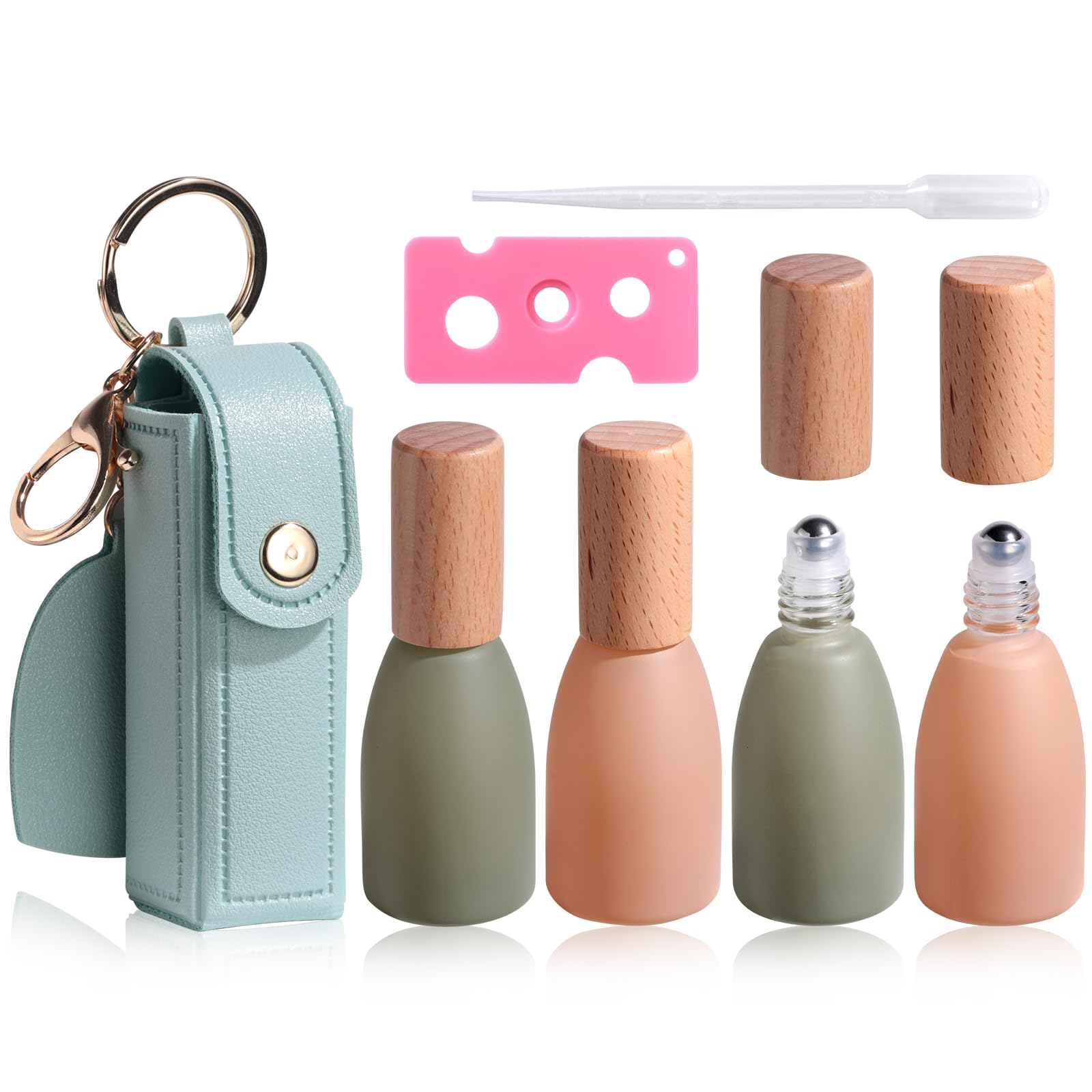 JPNK roll-on de 10 ml en vidrio colorido, ideal para llevar en el bolso.