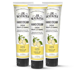 La crema de manos J.R. Watkins con aroma de limon ofrece hidratación suave para la piel.