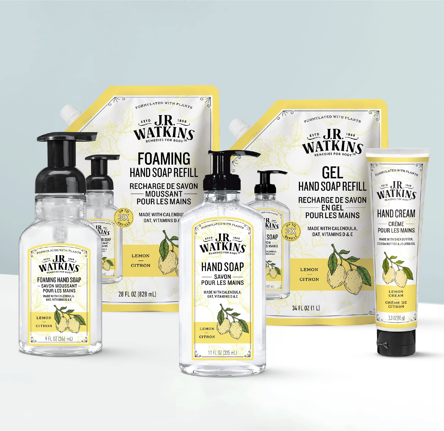 Textura suave al tacto para manos secas con la crema J.R. Watkins.