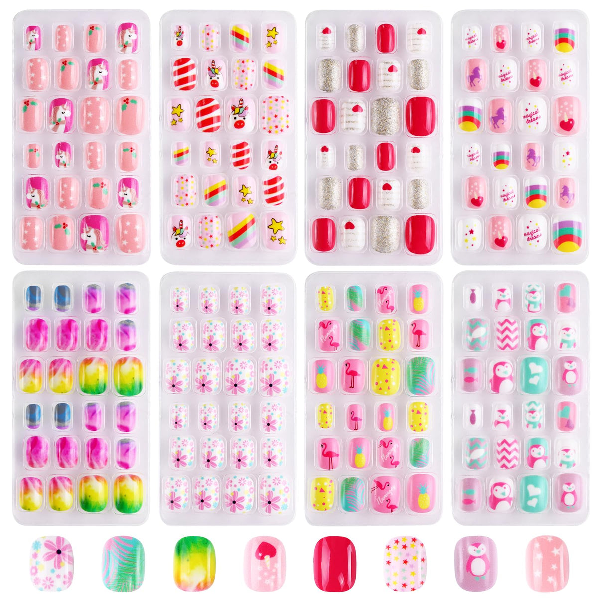 Jsiallye 192pcs kids nails—the colorful set for easy at-home nail art.