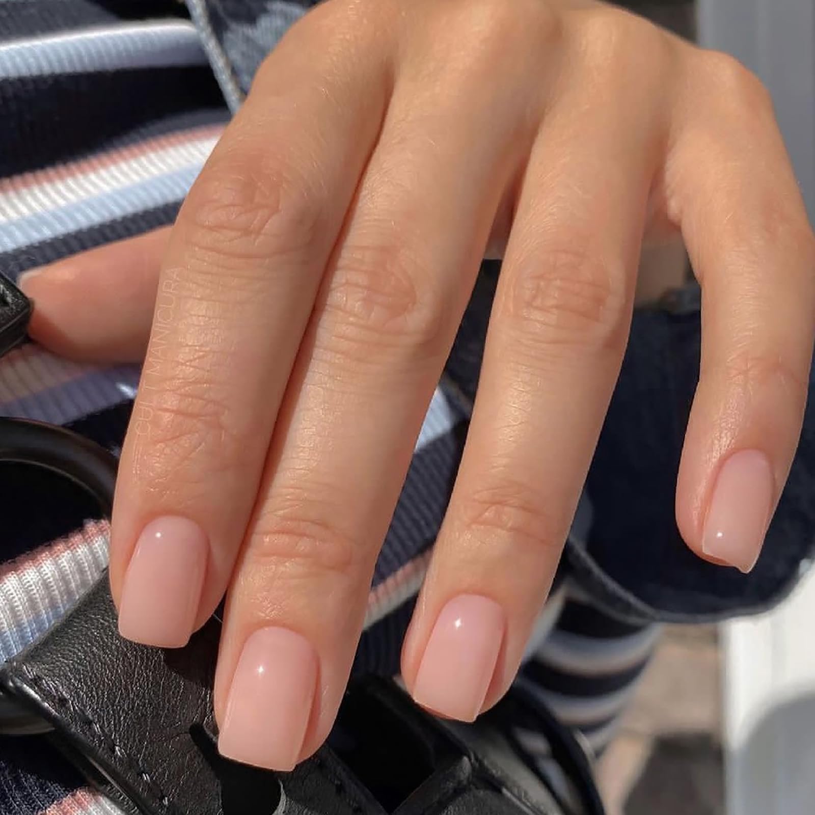 Jsiallye 24 uñas francesas adhesivas en 12 tallas para ajuste perfecto