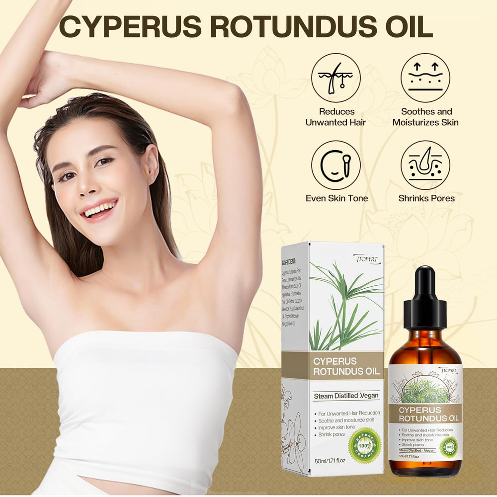 Jtopyrt Aceite Cyperus Rotundus, aplicación en manos para humectar la piel.