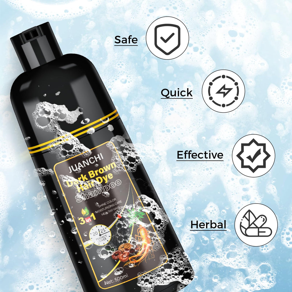 JUANCHI Tinte shampoo cabello brillante y sano con uso diario