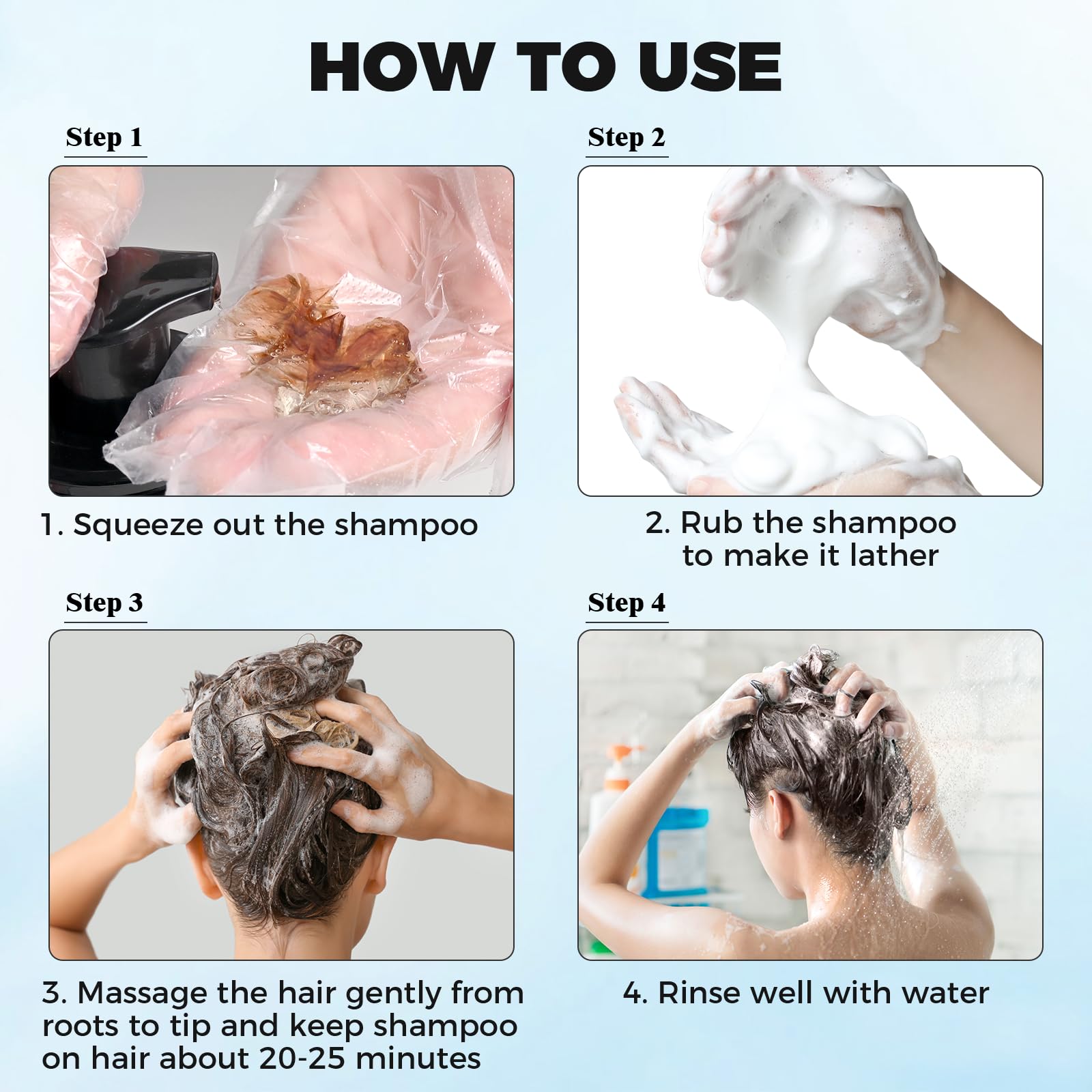JUANCHI Tinte shampoo con ingredientes herbales para cabello nutrido