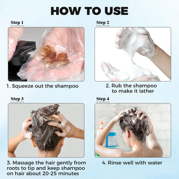 JUANCHI Tinte shampoo con ingredientes herbales para cabello nutrido