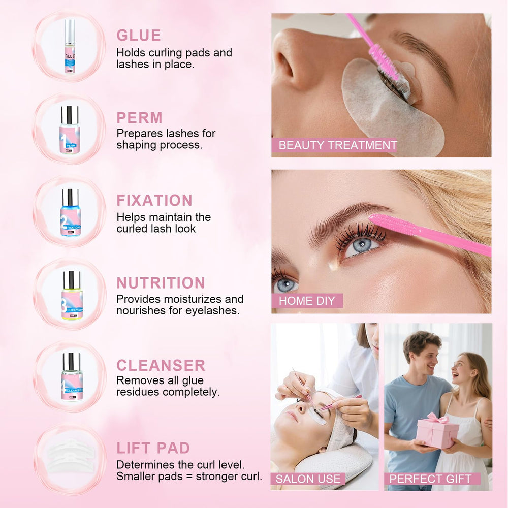 Presentación completa del kit JUANPHEA Lash Lift Black.