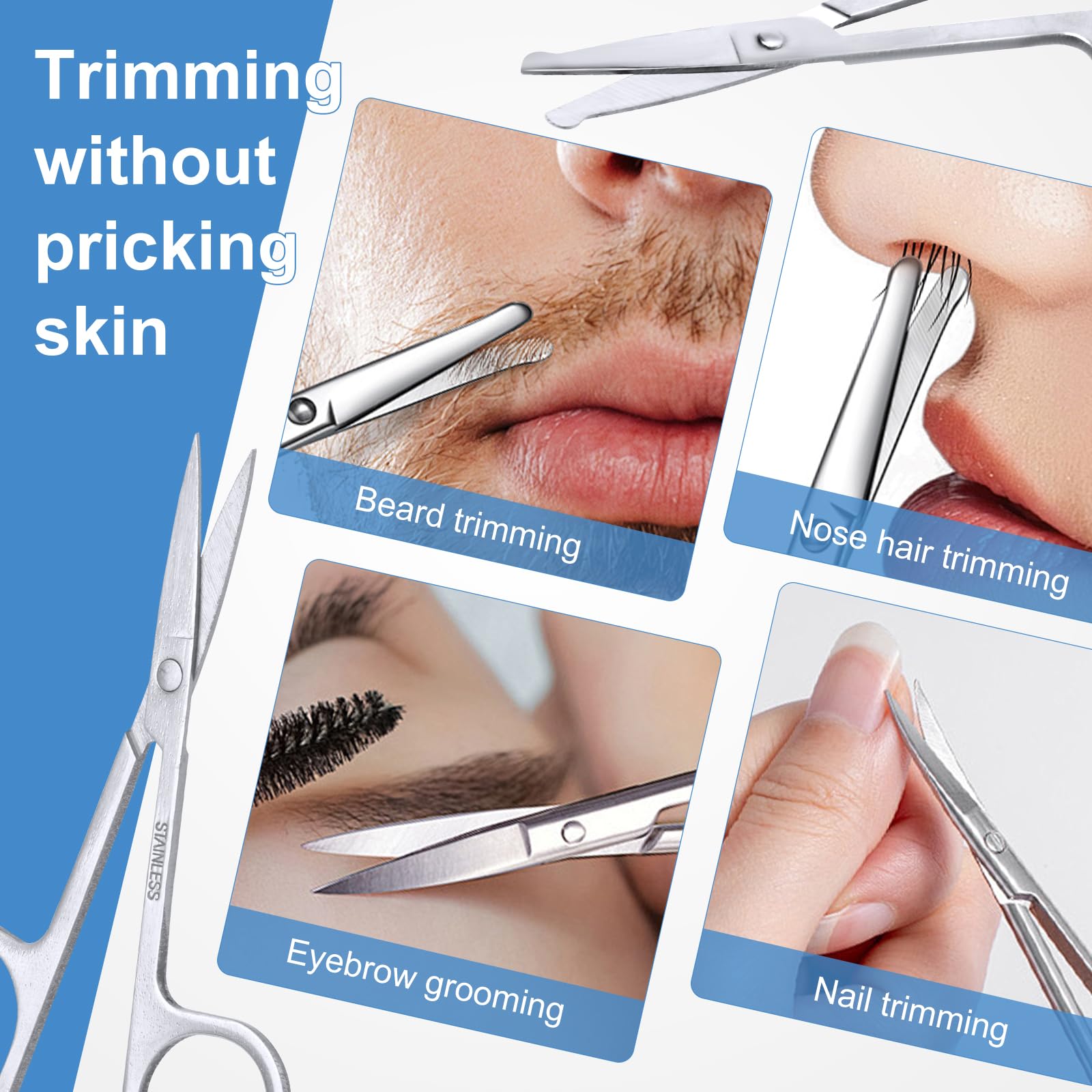 Juatrideo tijeras cejas precisas para perfilar cejas con control