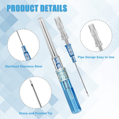 Judero 16G catéter, aguja para perforación de lengua, punta afilada y seguro manejo.