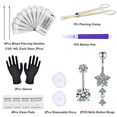 Judero anillos 14G para ombligo, ideal para uso diario con estilo.