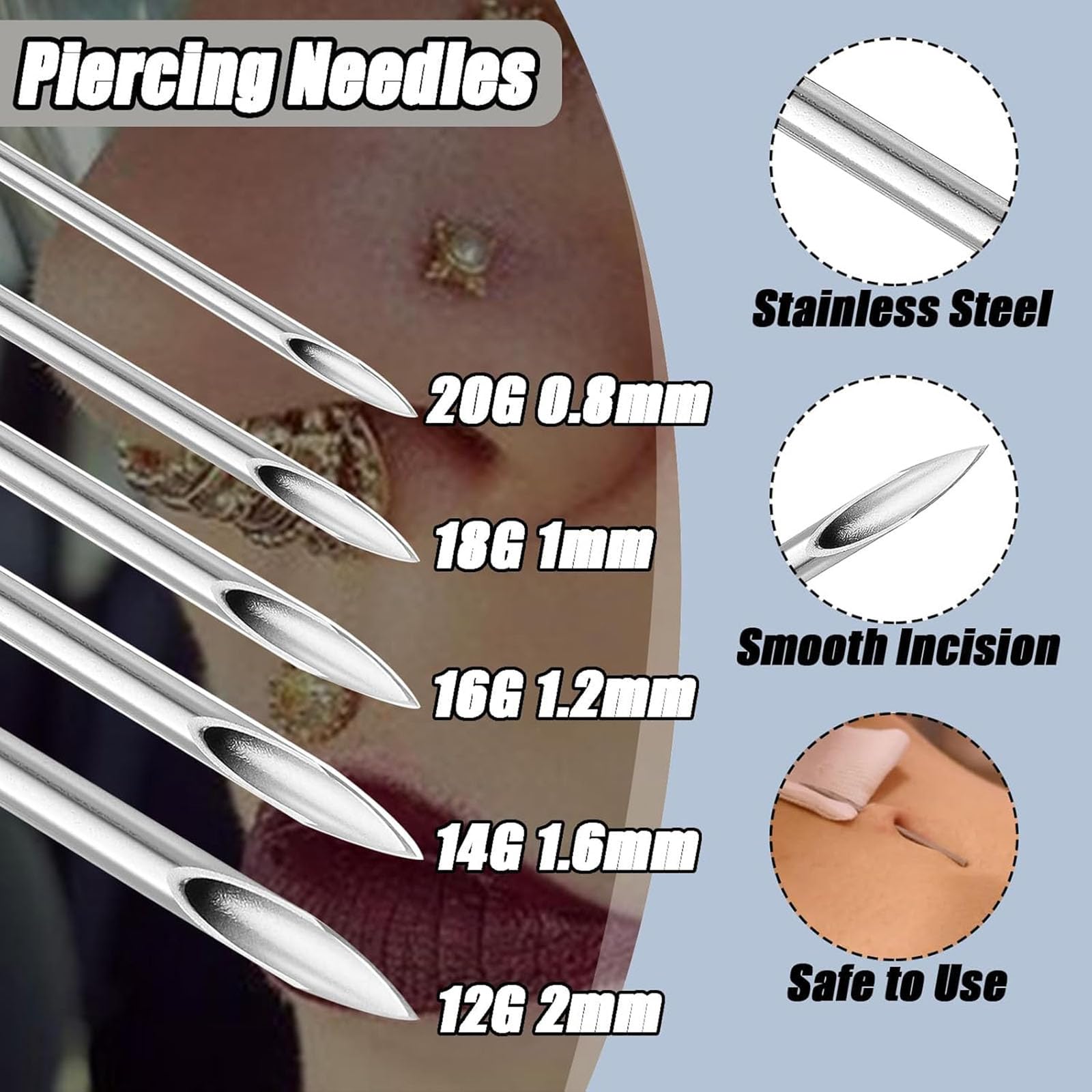 Barras piercing de diferentes tamaños para distintas perforaciones con Judero