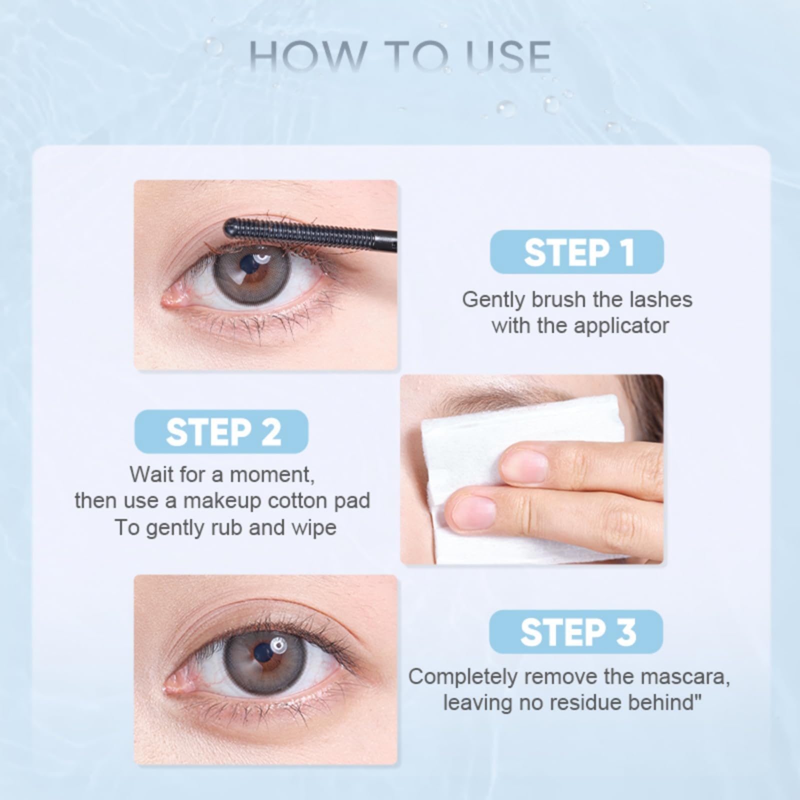 Fórmula suave de JUDYDOLL para ojos sensibles, elimina residuos sin irritación