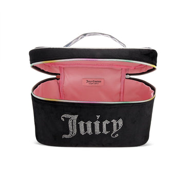 Juicy Couture diseño compacto para viaje, facilita empacar cosméticos esenciales.