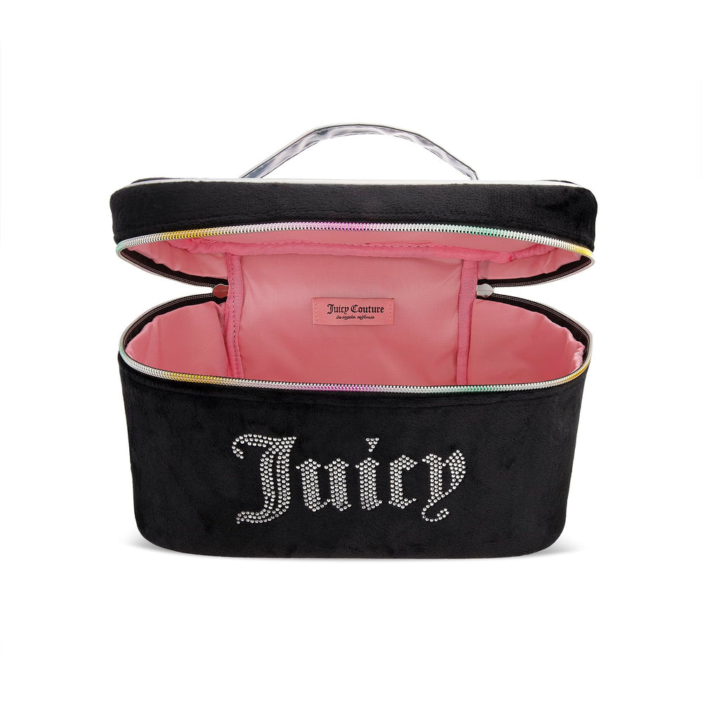 Juicy Couture diseño compacto para viaje, facilita empacar cosméticos esenciales.