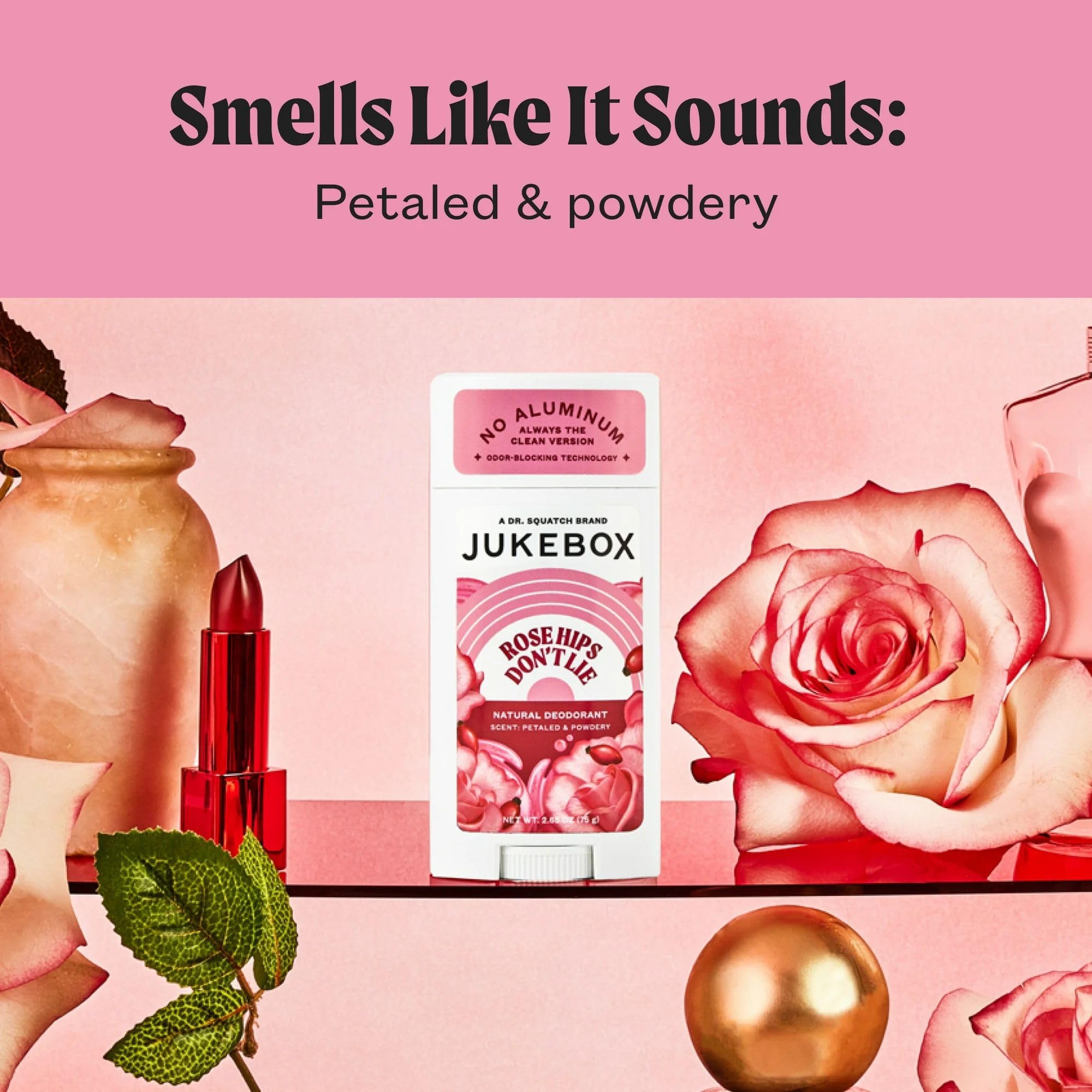 JUKEBOX desodorante natural para mujeres, cuidado de la piel, ingredientes nutritivos.