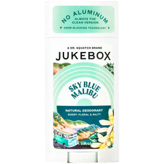 JUKEBOX desodorante natural azul cielo Malibu, fragancia fresca para todo el día.