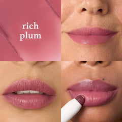 Bálsamo labial Julep con cobertura total, color intenso y brillo discreto.