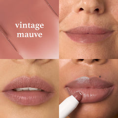 Aplicación suave del bálsamo labial Julep con textura cremosa e hidratación.