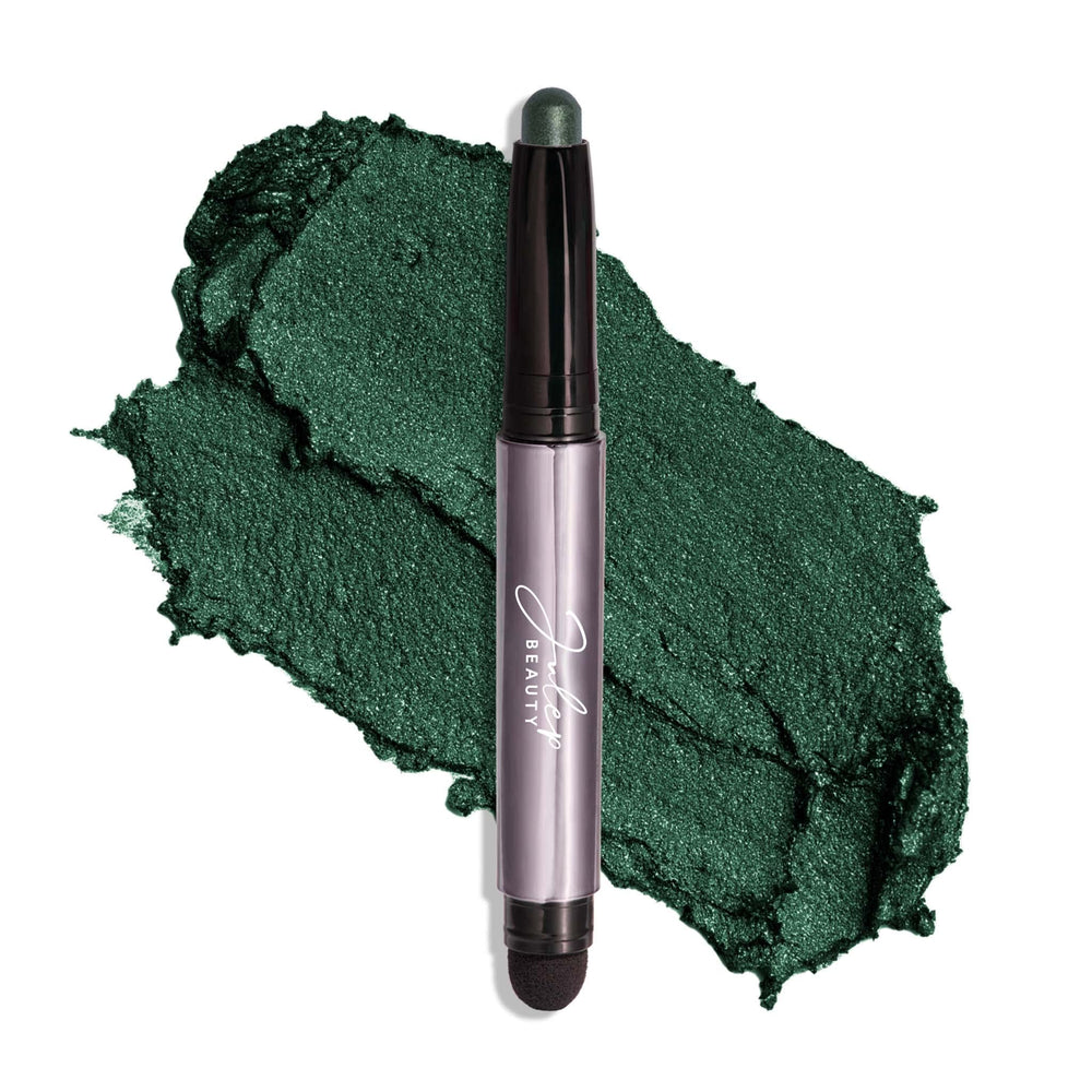 Sombra 101 de Julep en verde esmeralda brillante, acabado crema-polvo para ojos impactantes