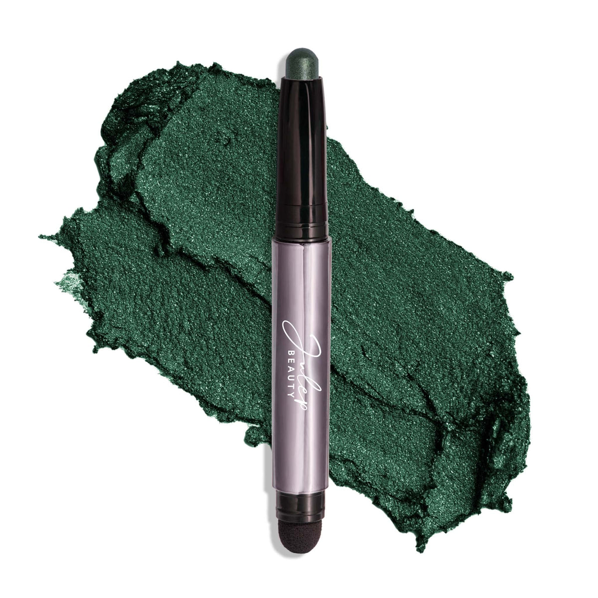 Sombra 101 de Julep en verde esmeralda brillante, acabado crema-polvo para ojos impactantes