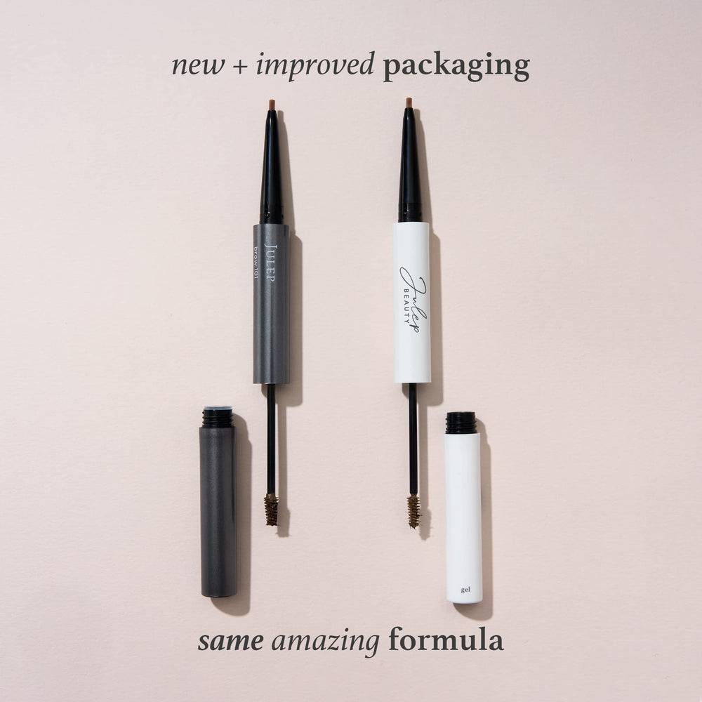 Julep Brow 101 format voyage pratique pour une routine sourcils efficace.