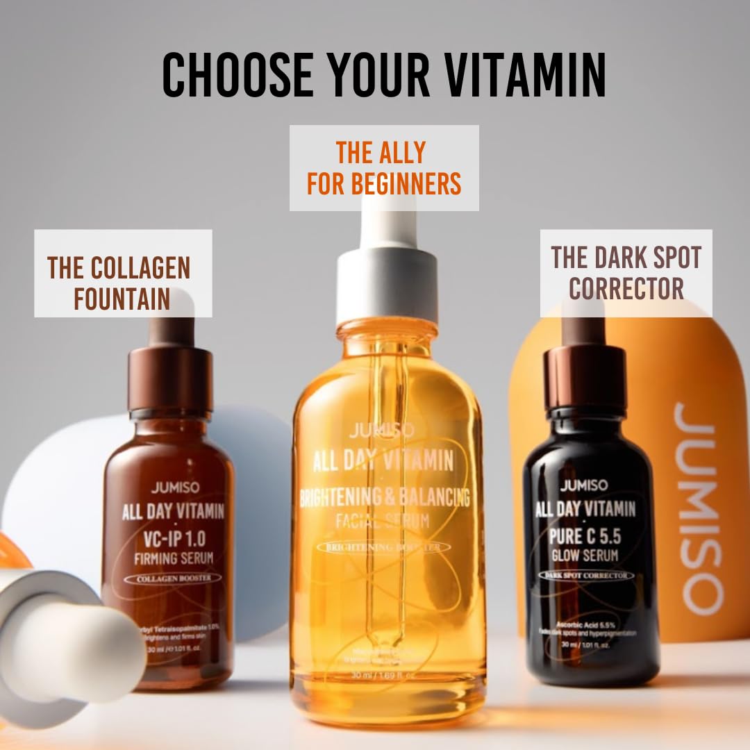 JUMISO All Day Vitamin Serum eco-friendly bottle highlights sustainable packaging and responsible skincare.