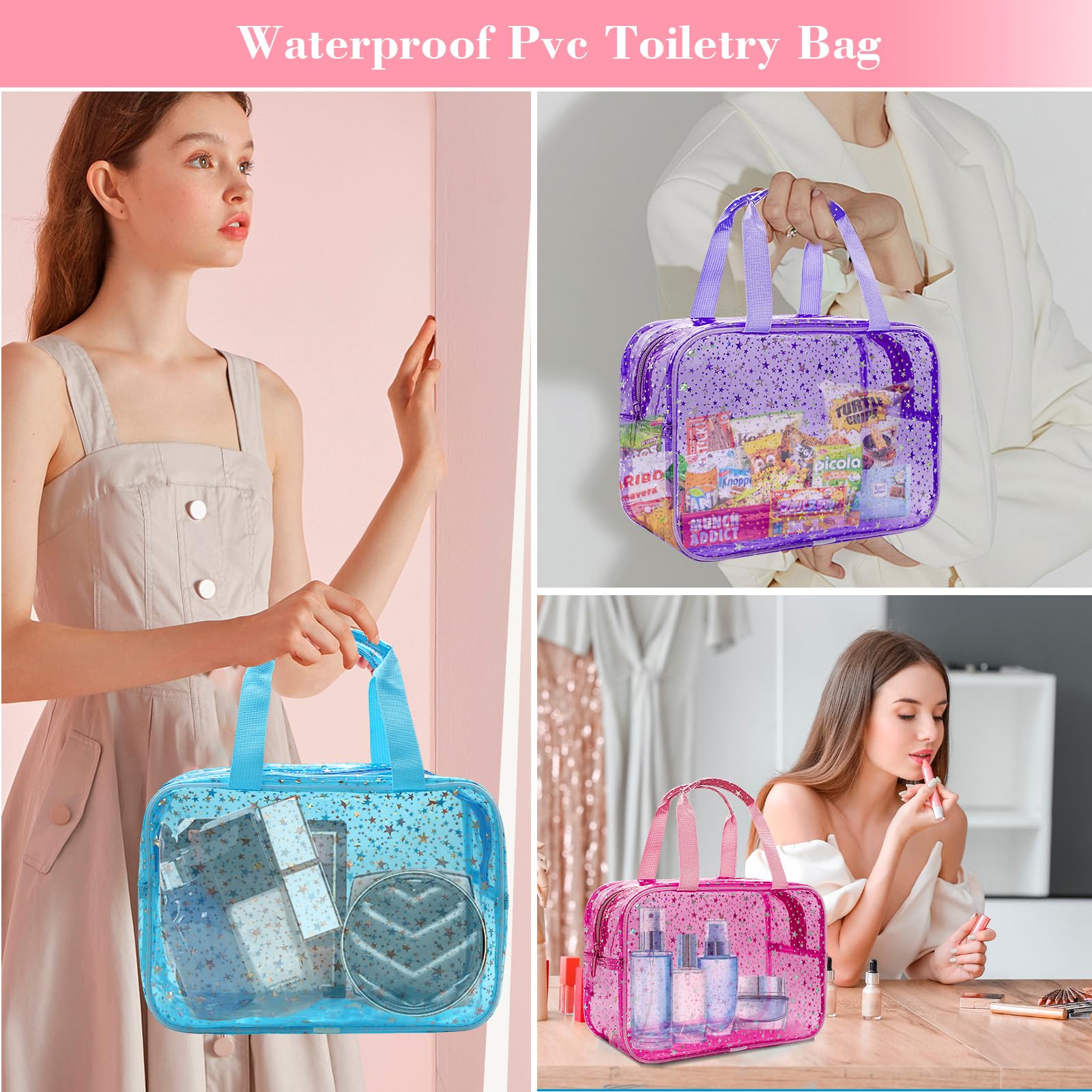 Junesters bolsa de maquillaje grande para viajar 12x5x8 pulgadas