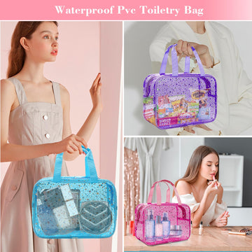 Junesters bolsa de maquillaje grande para viajar 12x5x8 pulgadas