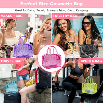Junesters bolso transparente multiusos para cosméticos y baño
