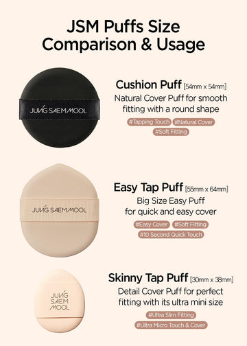JUNG SAEM MOOL Cushion Puff aplicación precisa en áreas difíciles.