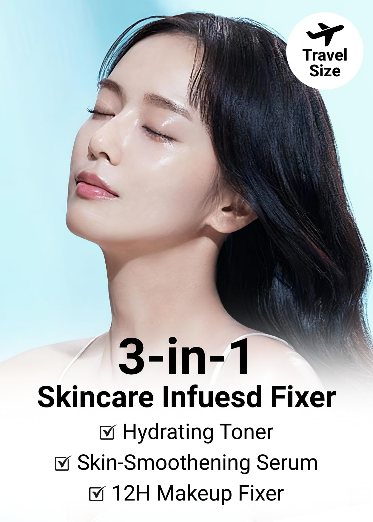 Travel-size 55ml Jung Saem Mool mist fits into makeup kits.