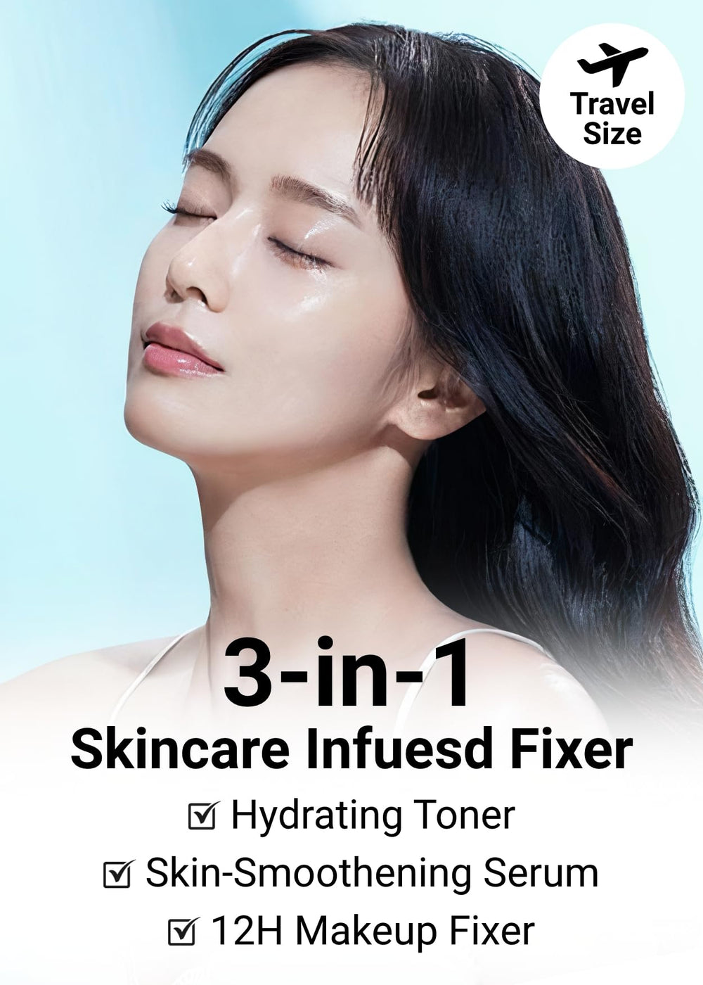 Travel-size 55ml Jung Saem Mool mist fits into makeup kits.