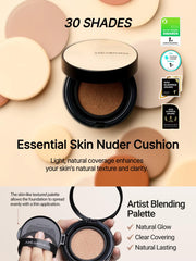Jung Saem Mool mesh cushion puff delivering precise application.