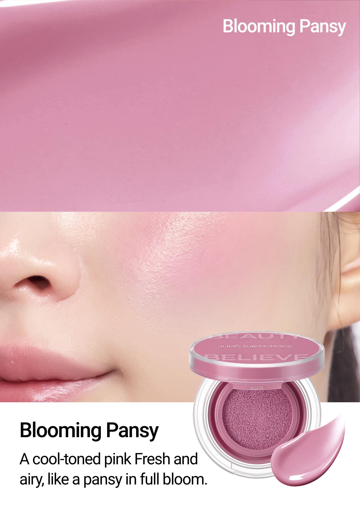 Textura difuminada tipo acuarela de Blooming Pansy para un rubor suave