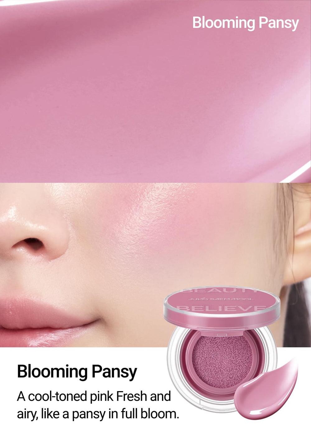 Textura difuminada tipo acuarela de Blooming Pansy para un rubor suave