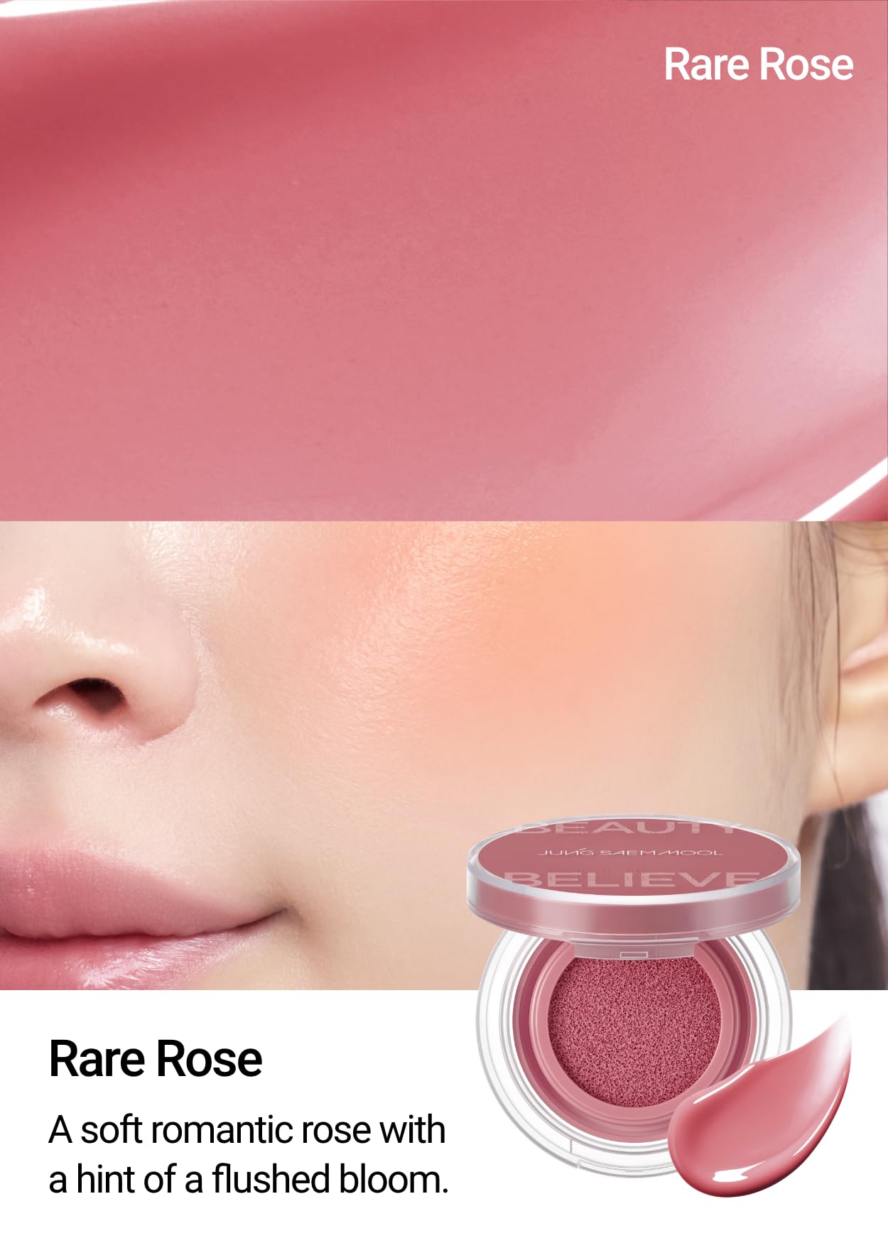 JUNG SAEM MOOL Artist Cushion Blush Rare Rose hidratando la piel para un brillo natural