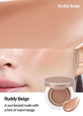 Swatch demonstrating watercolor-like finish for a natural glow