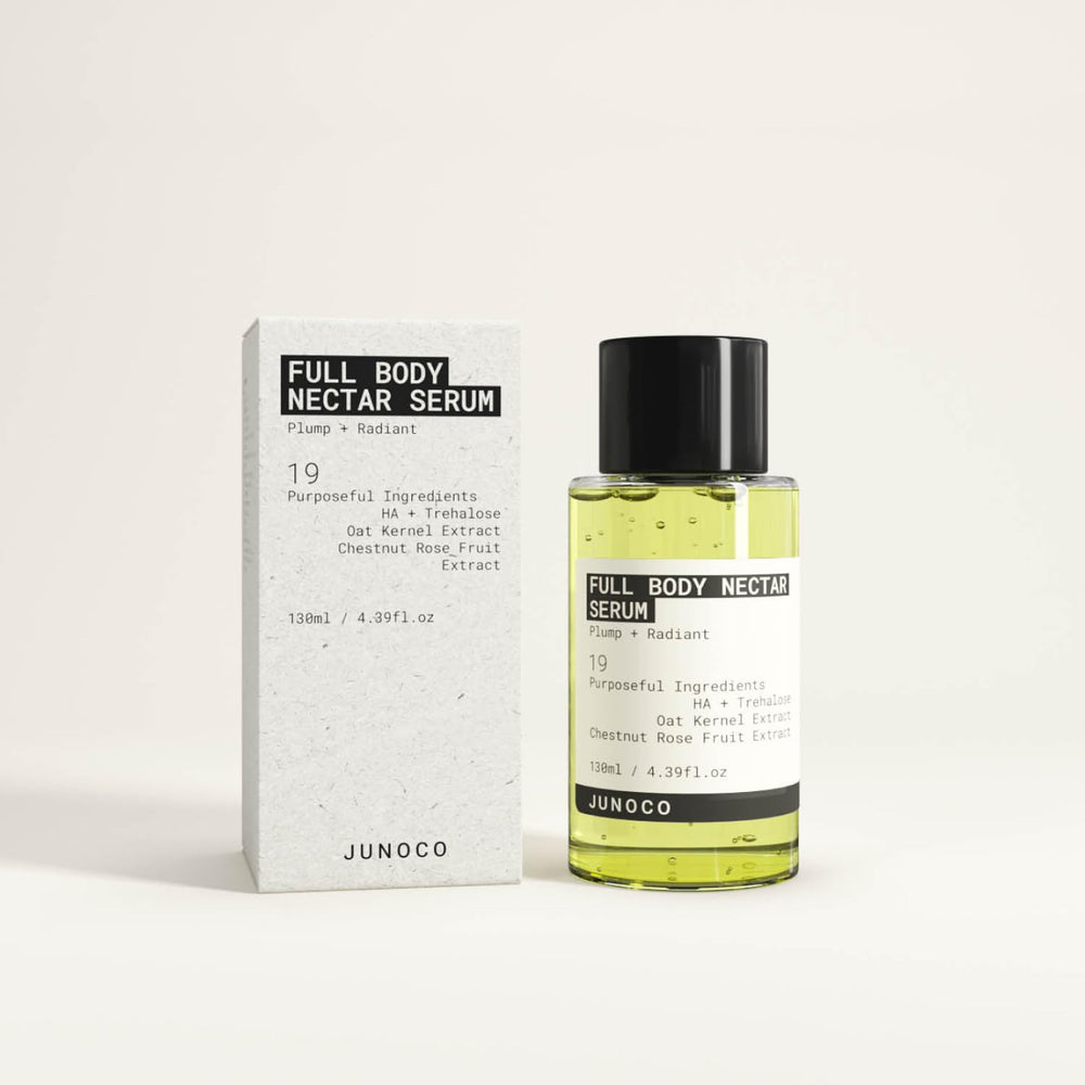 Uso diario con JUNO & CO. Cuerpo Nectar para piel fresca.