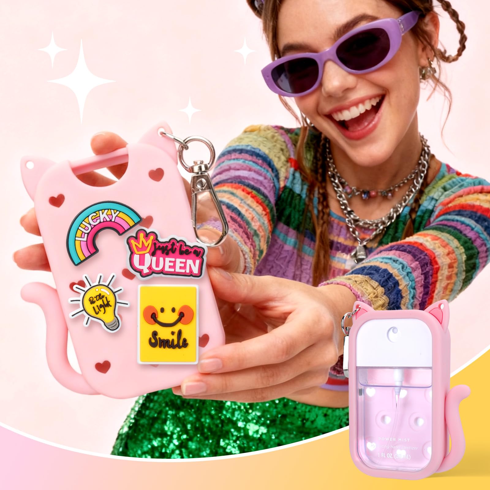Diseño de gato Juome: funda adorable para Touchland Power Mist.