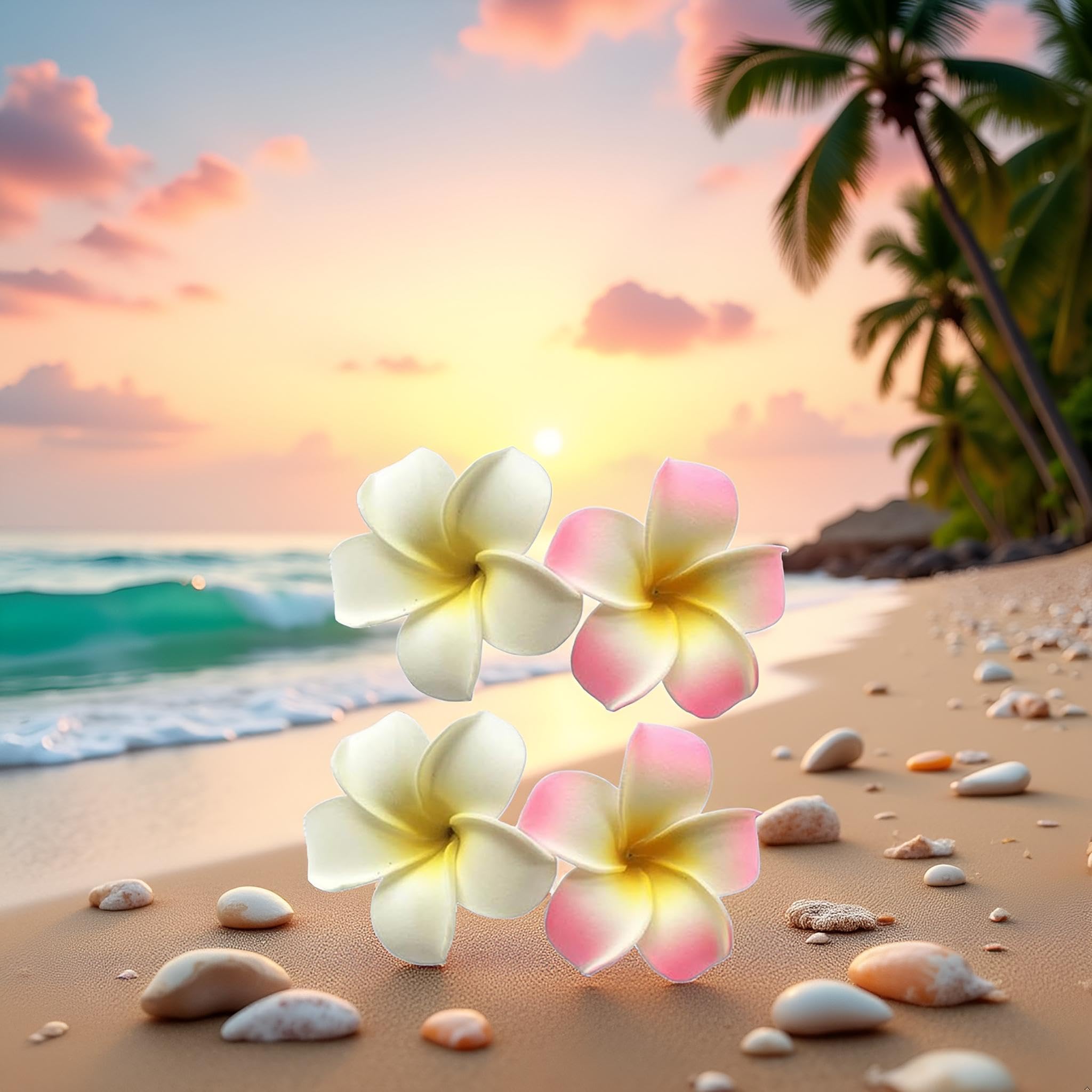 Juroicessry pin de cabello flor plumeria, ligero y duradero.