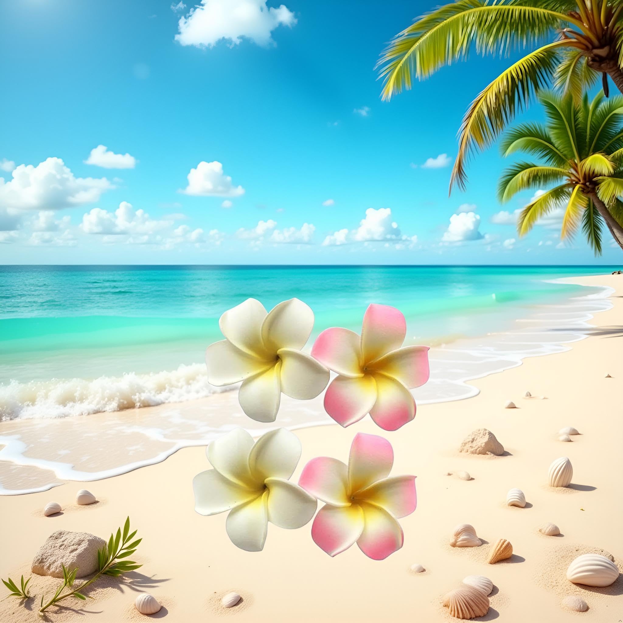 Juroicessry clip floral de plumeria para fiestas en la playa.