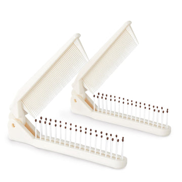 Peine plegable doble de Jurrissa cerrado, ideal para bolso y viaje.