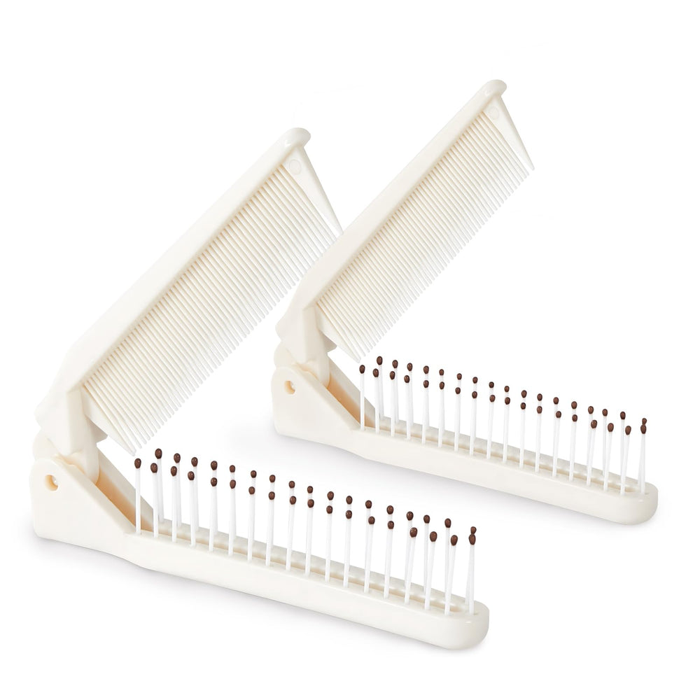 Peine plegable doble de Jurrissa cerrado, ideal para bolso y viaje.
