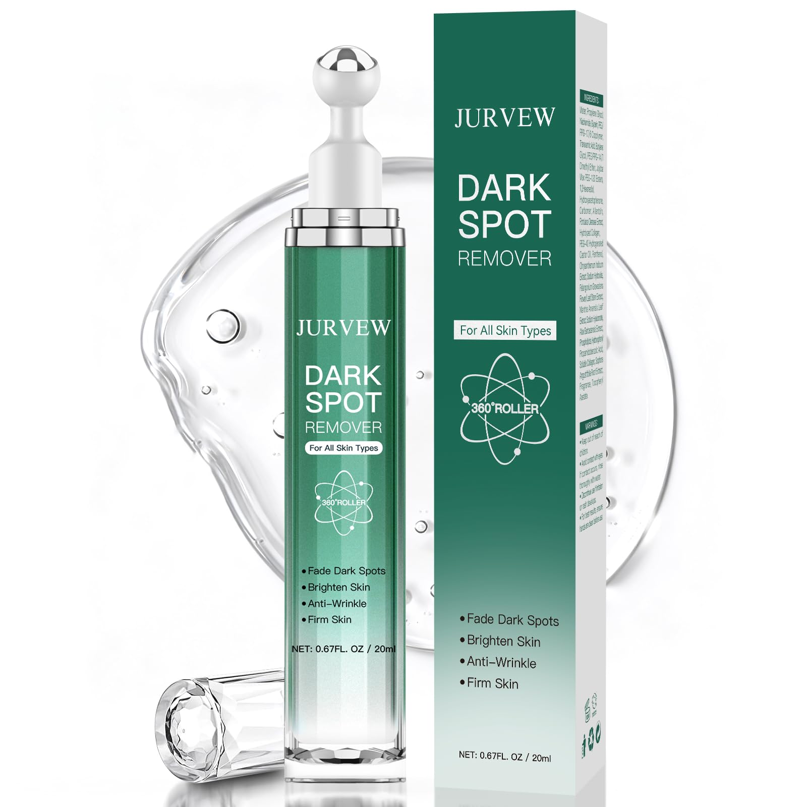 Jurvew removedor de manchas rostro 360° en empaque práctico para uso diario