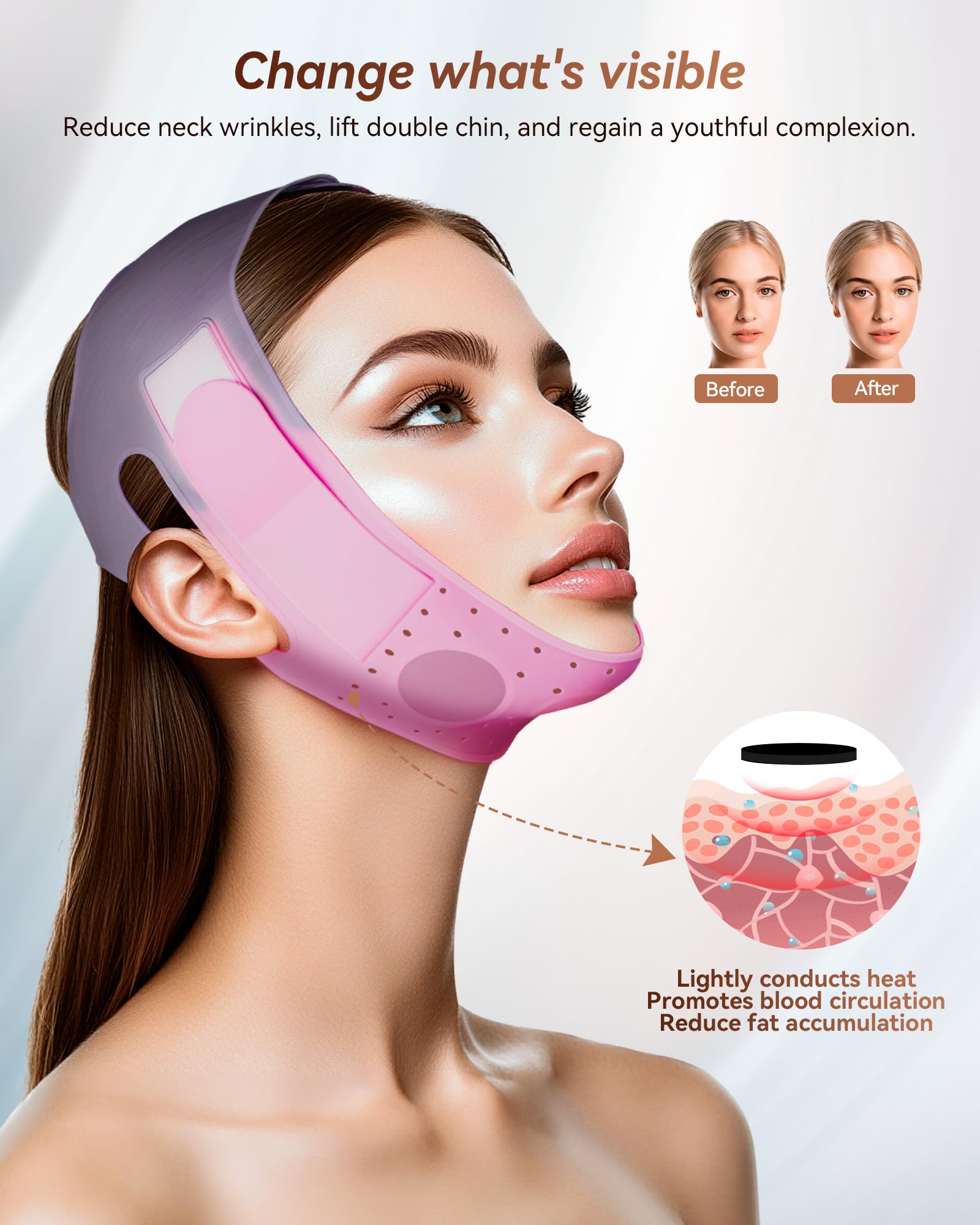 JUSMORE V-Line silicona hipoalergénica para comodidad diaria.
