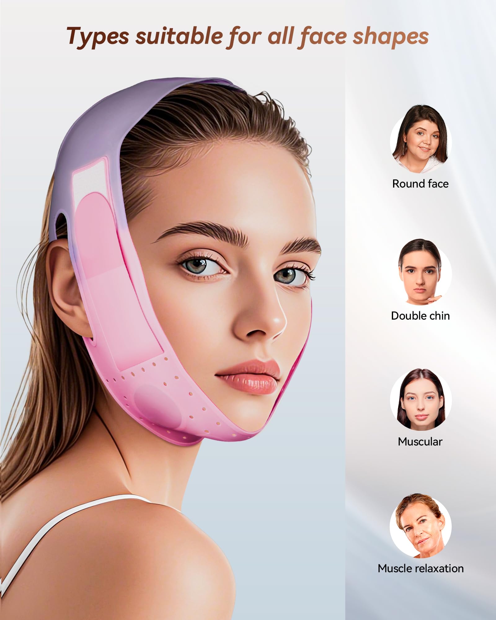 JUSMORE V-Line silicona suave y transpirable para piel sensible.